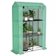 image 1 of Outsunny 3 Tier Mini Greenhouse with PE Cover, Roll-Up Door, Green