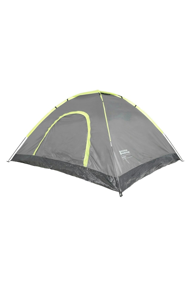 image 1 of Mountain Warehouse Festival Fun 4 Man Tent Water Resistant Camping Accessory | Grey | One Size