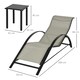 image 7 of Outsunny 3 Pieces Lounge Chair Set Garden Sunbathing Chair w/ Table Grey