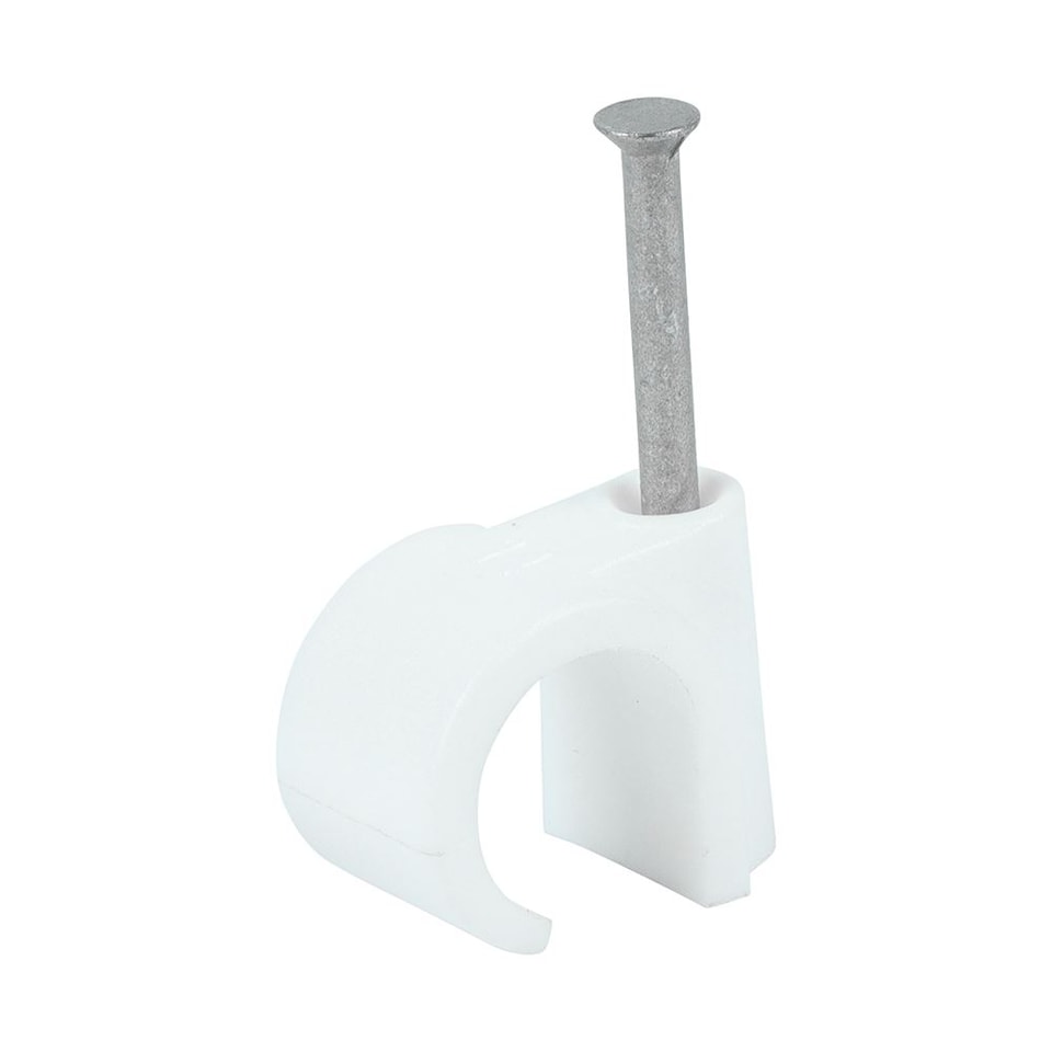 image 1 of Timco - Round Cable Clips - White (Size To fit 14.0mm - 100 Pieces)
