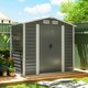 image 1 of Outsunny 7 x 4ft Upgraded Metal Shed with Lock, Easy to Assemble, Dark Grey 