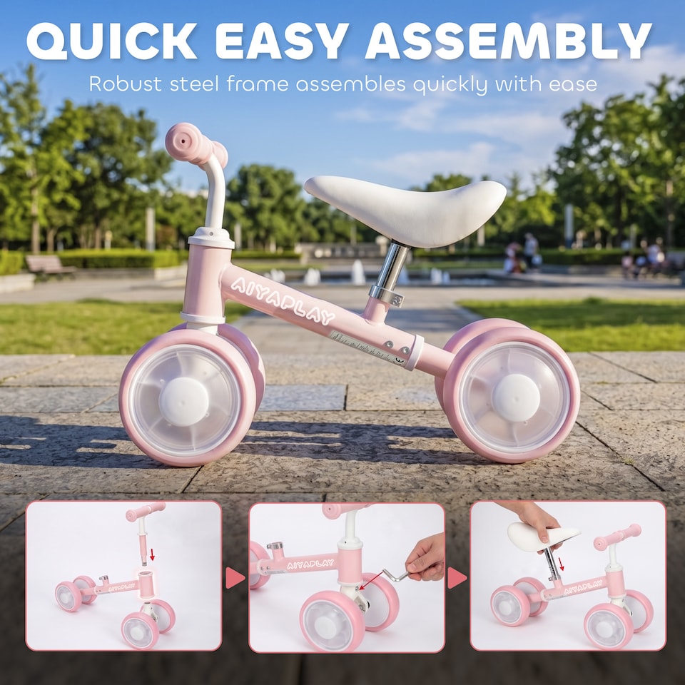 image 1 of AIYAPLAY Baby Balance Bike for 1-2 Year Olds, Light-up Toddler Balance Bike