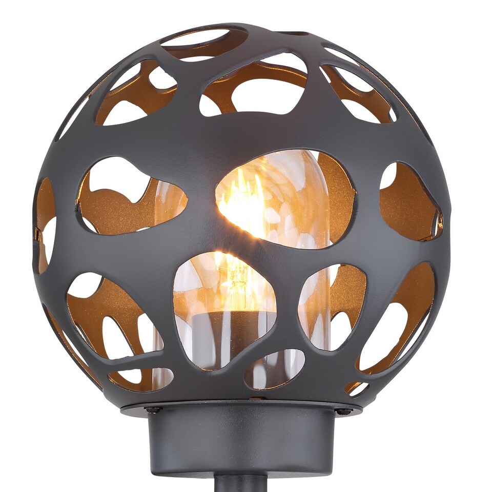 image 1 of Hilario Outdoor Globe Wall Lamp Anthracite IP44 1x E27