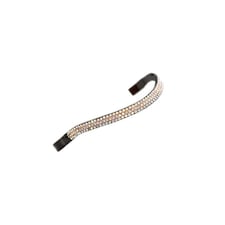 Aviemore Wide Leather Horse Diamante Browband - Peach/Havana - Full