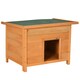 image 1 of Pawhut 82cm Elevated Dog Kennel Wooden Pet House Outdoor with Open Top
