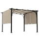 image 1 of Outsunny 3 x 3m Garden Pergola, Outdoor Pergola Gazebo with Adjustable Canopy, Sun Shade Patio Canopy Shelter, Beige