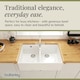 image 5 of Fireclay Kitchen Sink - 795mm Double Bowl Butler with Stepped Weir, Classic Tap and Wastes - Kitchen Bundle Set by Balterley