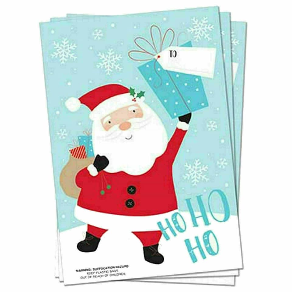 3 Pack PVC Christmas Santa Sacks