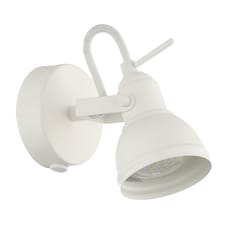 Unique Industrial Designed Matt White Switched Wall Spot Light | White