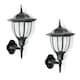 image 1 of ValueLights Set of 2 Mayfair Black Outdoor Solar Wall Light | Black