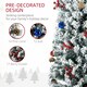 image 4 of HOMCOM 7.5' Artificial Christmas Tree with Flocked Tips, LED Lights, Decoration