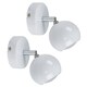 image 2 of ValueLights Pair Of Modern Single Eyeball Wall Spotlights in Gloss White Finish White