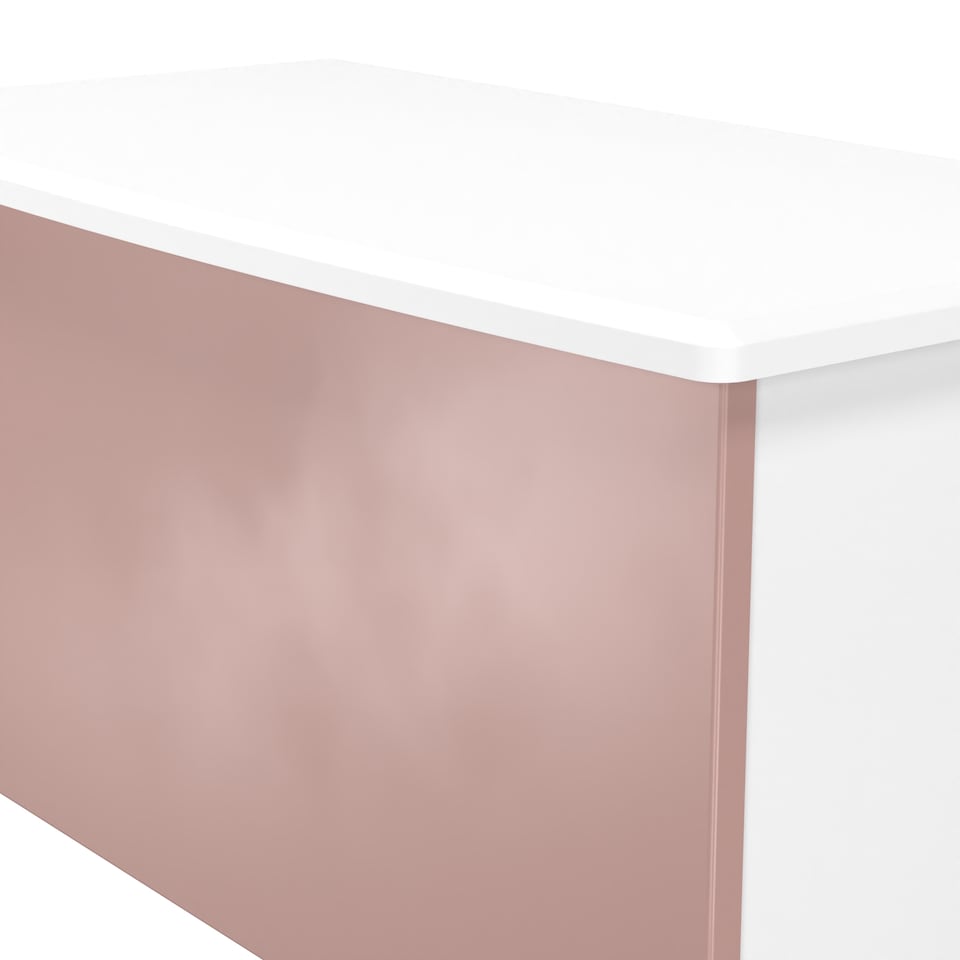 image 1 of Holborn Blanket Box / Chest in Kobe Pink & White (Ready Assembled) | Pink | Kobe Pink & White