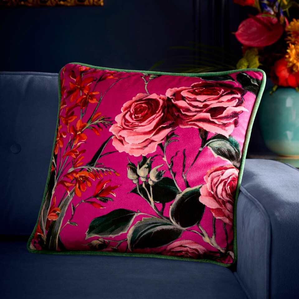 image 1 of Laurence Llewelyn-Bowen Cotswold Fantasia Dawn Cushion Cover Pink