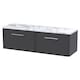 image 1 of Balterley Winshill Contemporary 2 Drawer Wall Hung Vanity Unit with Laminate Worktop, Woodgrain Dark Grey, 1200mm