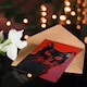 image 4 of Cat Lover Vibrant Red Black Retro Horror Portrait Halloween Card