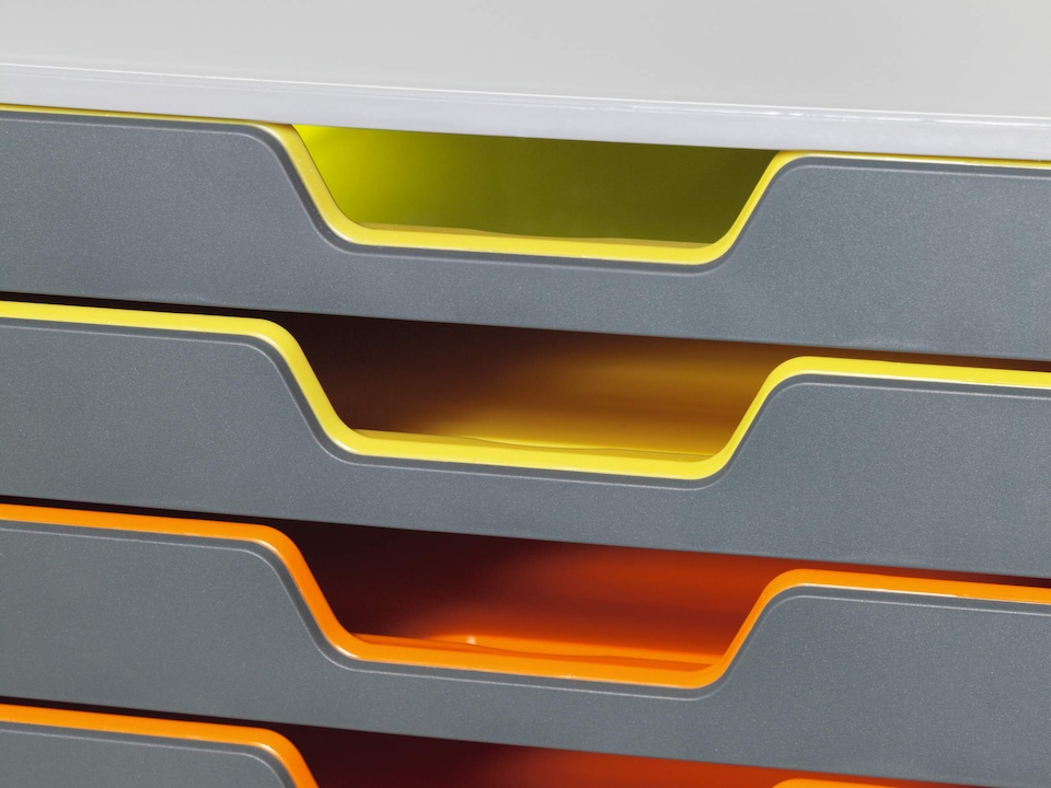 image 1 of Durable VARICOLOR Desktop Organiser 10 Drawer Colour Coded Modular Storage | A4+