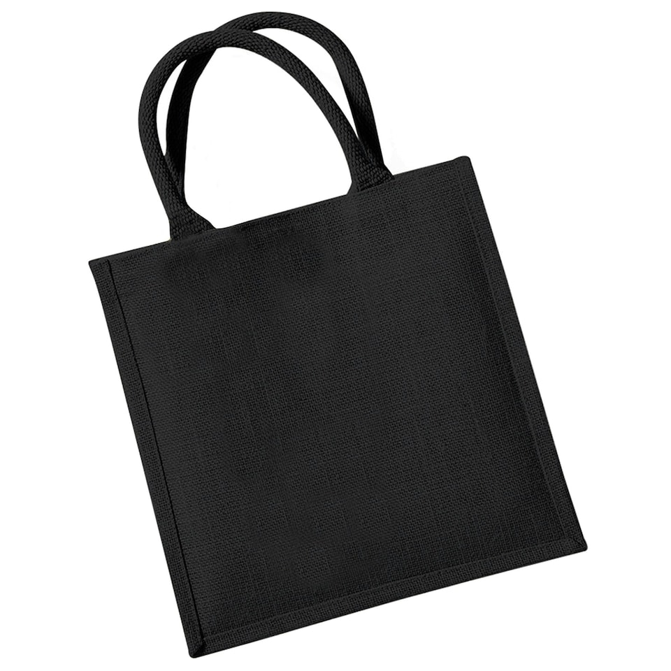 image 1 of Westford Mill Jute Mini Tote Shopping Bag (14 Litres) - Black - One Size