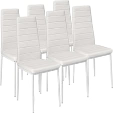Dining Chairs Set of 6 White Leather Kitchen Chairs White