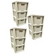 image 3 of 1 x 3 Drawer Cream Stylish Rattan Effect Commode Baskets Home Office Storage Unit Cream