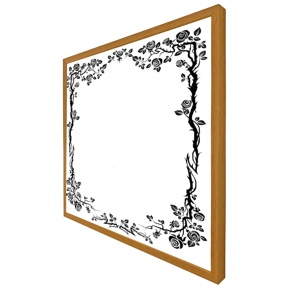 image 1 of Rose & vine silhouette (Picture Frame) Brown | M
