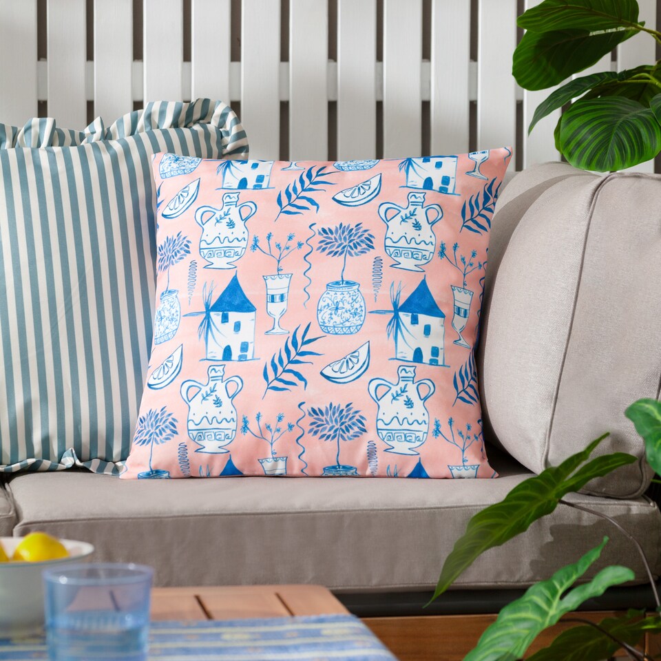 image 1 of Furn Aegina Printed Reversible Outdoor Cushion