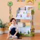 image 2 of Teamson Kids Sunny Safari Kids 3-Tier Wooden Bookshelf with Storage, Multicolor