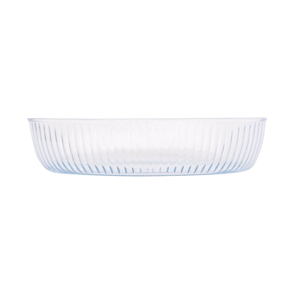 image 1 of Argon Tableware Optical Oval Glass Oven Dish - 26cm x 17cm | Clear | Clear | 26cm x 17cm