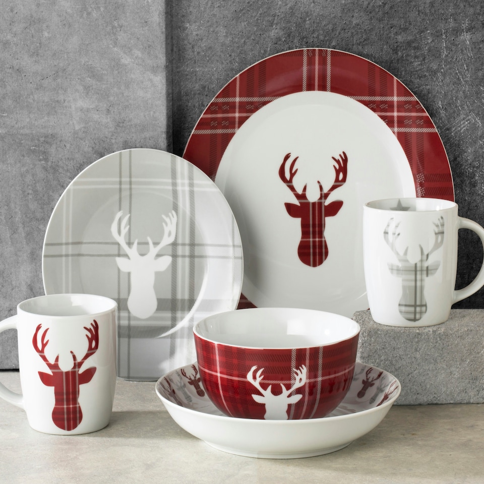 image 1 of 30pc Highland Stag Dinner Set