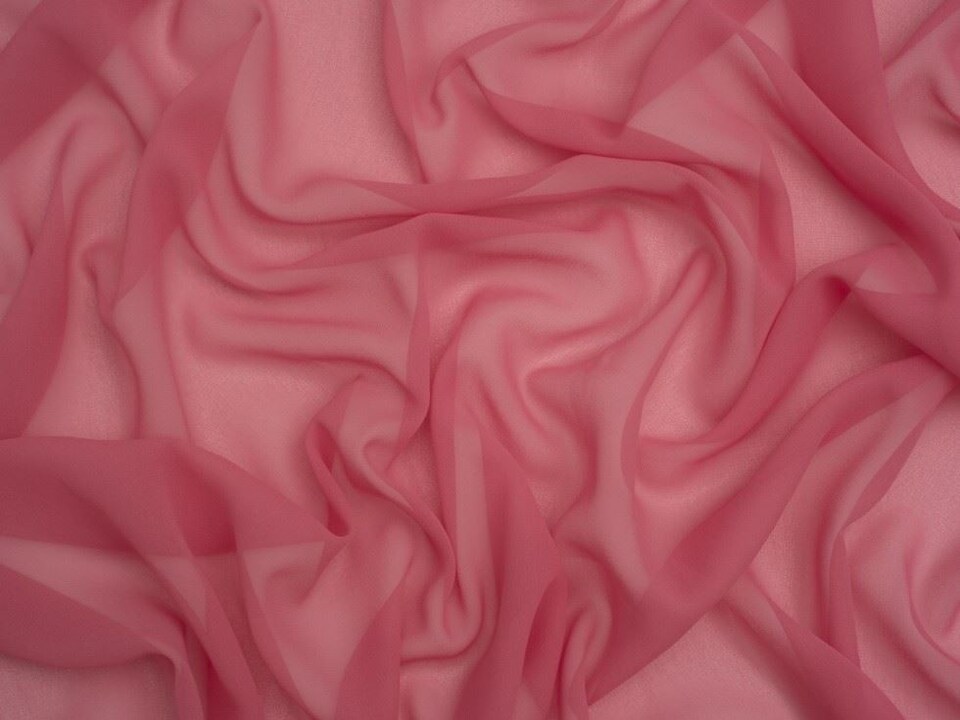 Minerva Core Range Pink Light Sheer Chiffon Fabric for Dressmaking, 110cm / 43" Wide - per metre