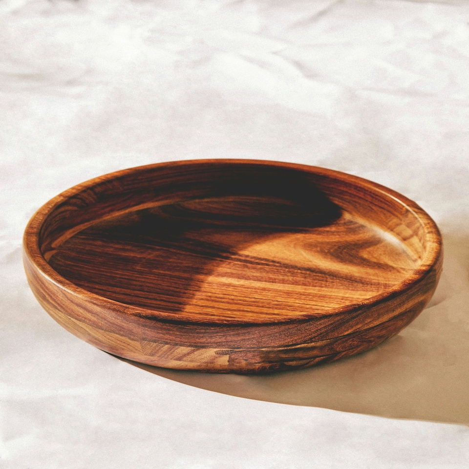 image 1 of Rosi Small Round Sheesham Wood Salad Bowl Brown