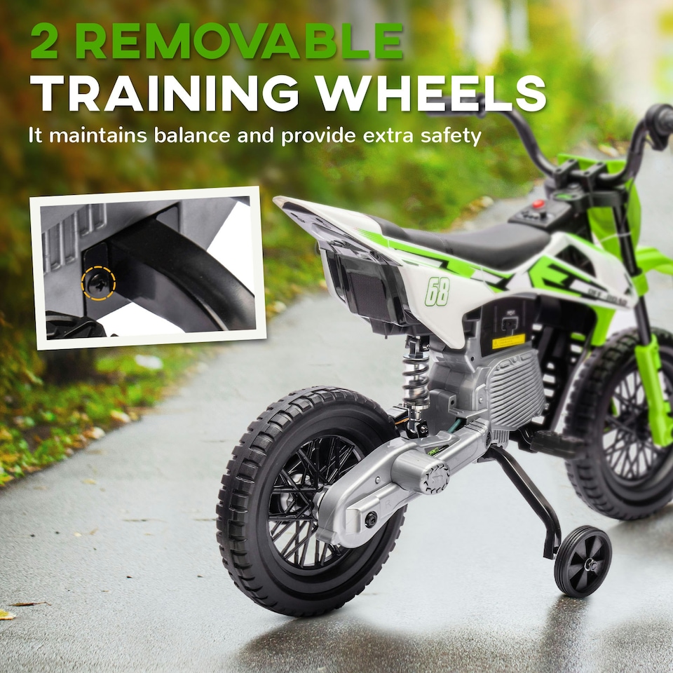 image 1 of AIYAPLAY 12V Kids Electric Motorcycle w/ Twist Grip Throttle, Music, Blue