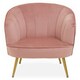 image 1 of Interiors by Premier Durable Yolanda Pink Velvet Chair, Exquisite & Cozy Desk Chair Pink Velvet, Easy to Clean Pink Velvet Chair
