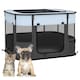 image 1 of PawHut Portable Dog Pen for Puppies, Rabbits, Kittens, Guinea Pigs - Grey