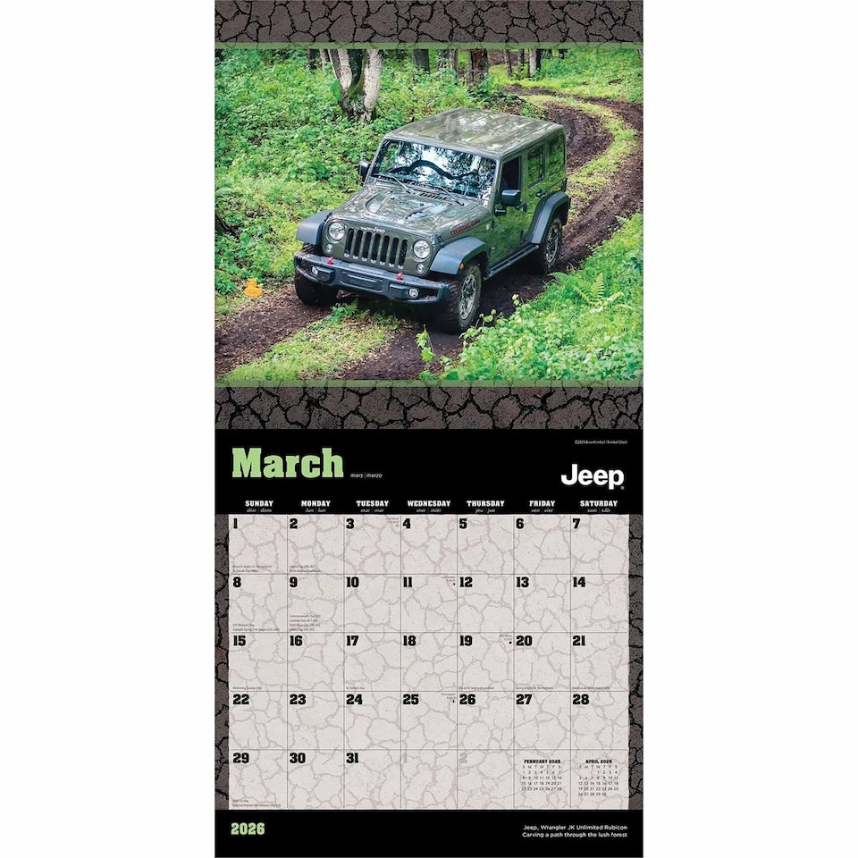 image 1 of Jeep 2026 Square Flap Calendar