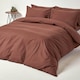 image 4 of Homescapes Chocolate Egyptian Cotton Flat Sheet 200 TC, Double Brown | Double