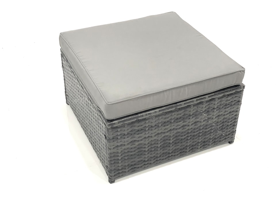 image 1 of Fimous Garden Outdoor Rattan Furniture Set with Sofa Coffee table Big Footstool Dark Grey Mixed