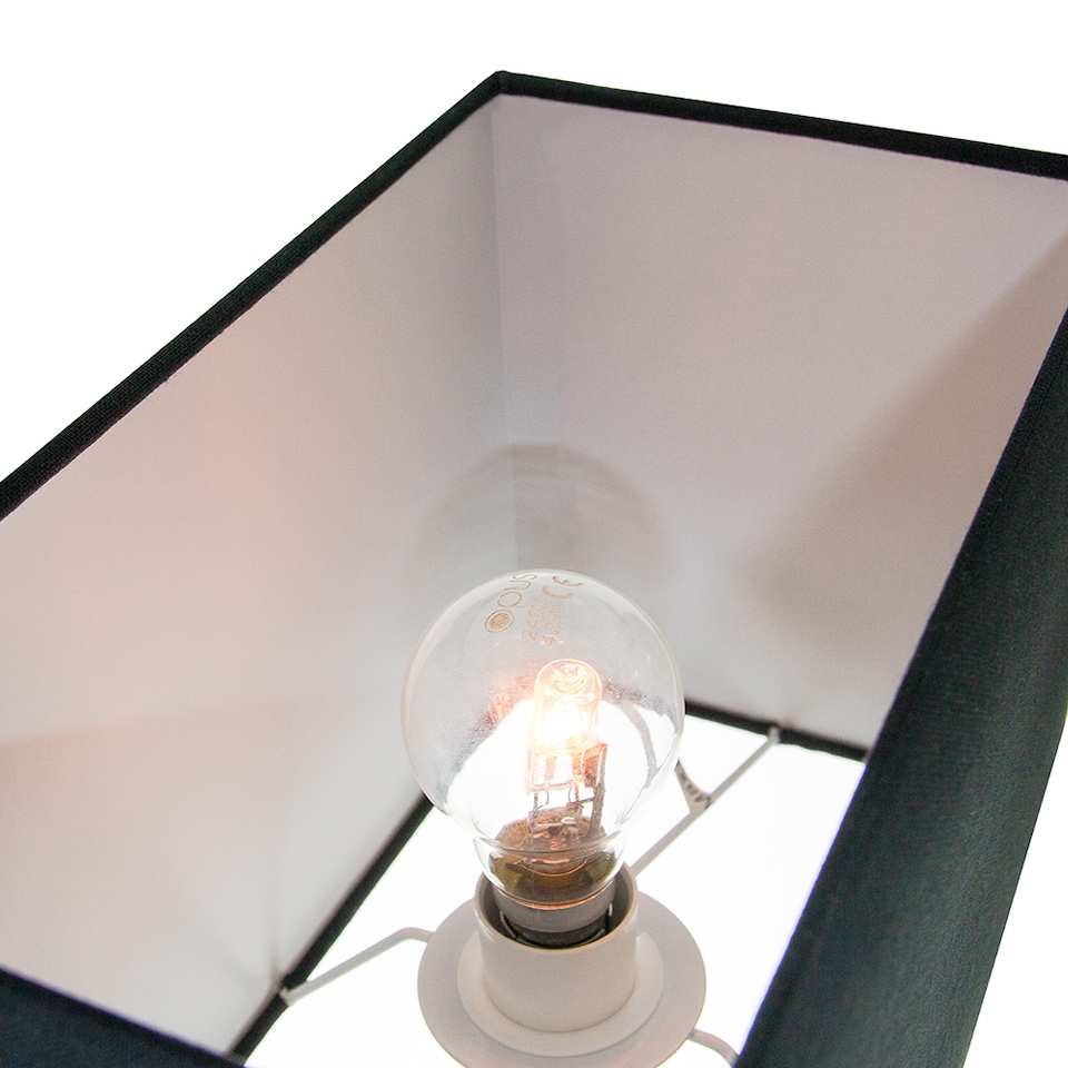 image 1 of Contemporary and Stylish Jet Black Linen Fabric Rectangular Lamp Shade | Black