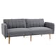 image 1 of HOMCOM 3 Seater Sofa Bed, Convertible Linen Fabric Sofa Couch, Click Clack Sofabed with Adjustable Split Backrest for Living Room, Bedroom, Guest Room, Grey