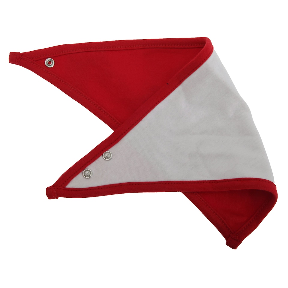 image 1 of Babybugz Baby Plain Bandana Bib - White/Red - One Size