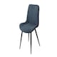 image 3 of Aspen Round Dining Table with 4 Diamond Stitch Cord Fabric Dining Chairs - Grey Oak/Blue/Black - Flat Packed Multi