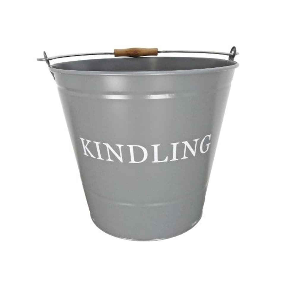 Large Kindling Wood Bucket - Grey