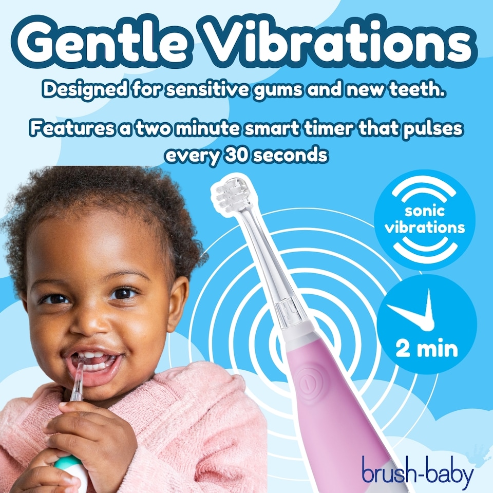 image 1 of Brush Baby BabySonicÂ® Pink Electric Toothbrush for Toddlers