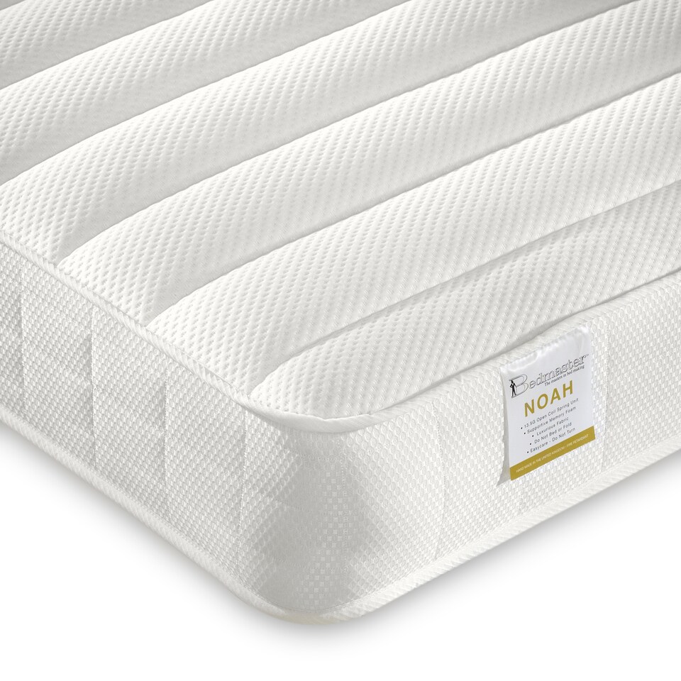 image 1 of Tyler Grey And White Guest Bed And Trundle With Noah Memory Foam Mattresses