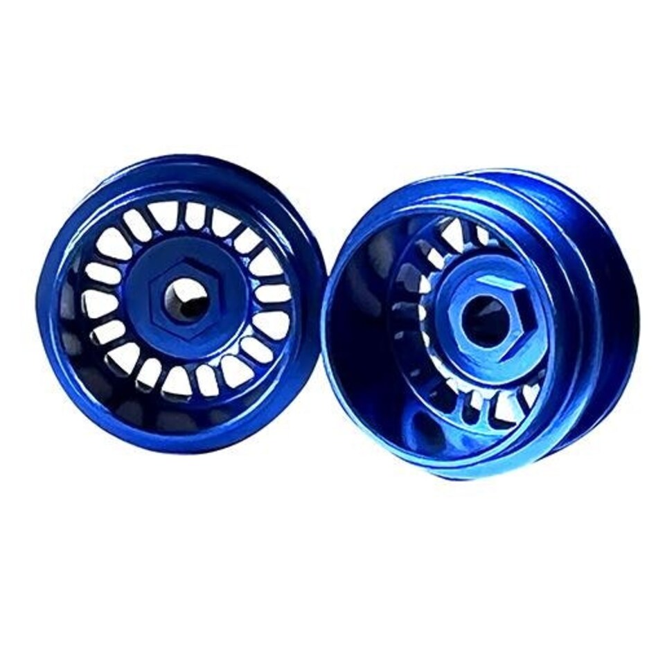 Staffs Aluminium Wheels 2 x BBS Deep Dish Blue Rear 15.8 x 10mm Staffs Slot Cars 111