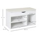 image 7 of HOMCOM Wooden Shoes Cabinet Bench Hidden Storage Padded Seat Organiser White