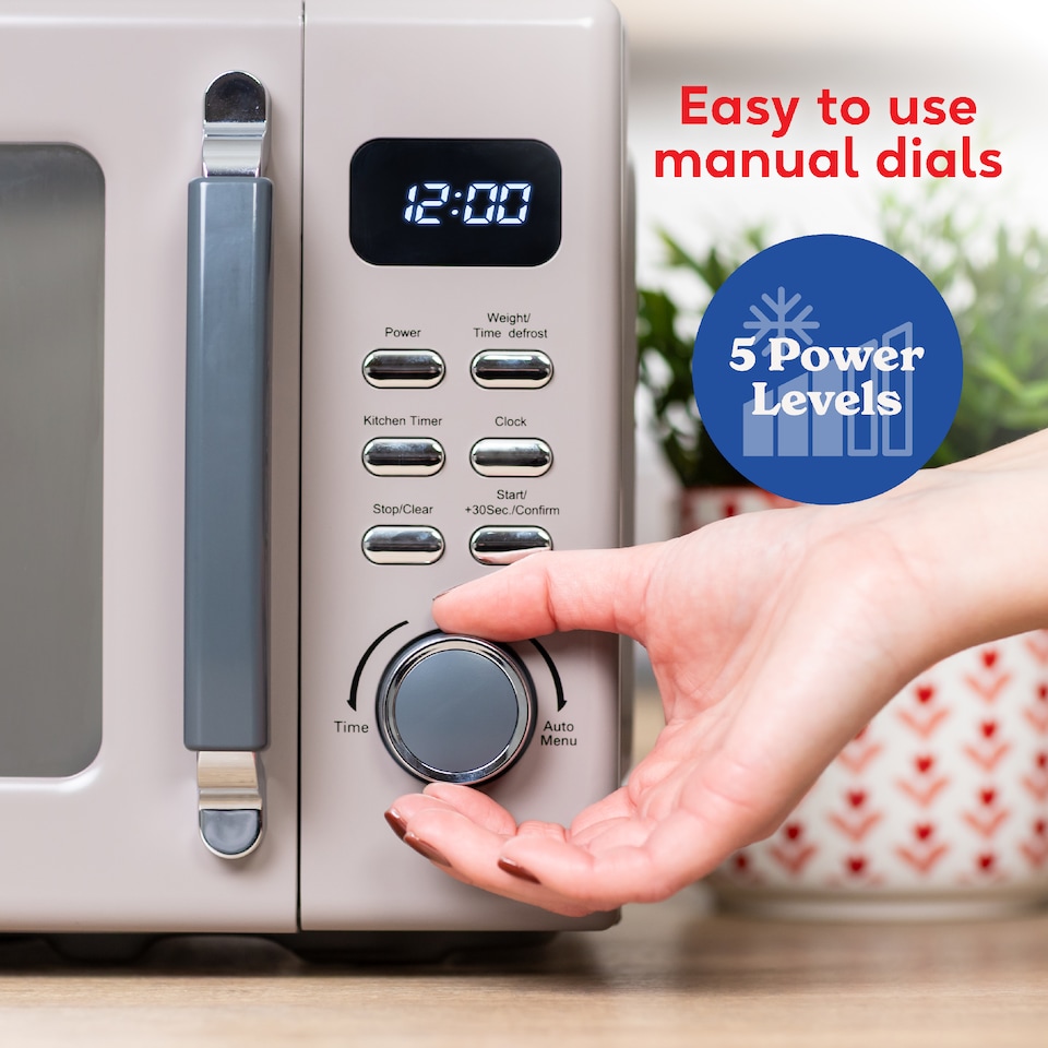image 1 of Russell Hobbs Mocha Digital Microwave STYLEVIA, 20 Litre 800W with 5 Power Levels, Mirror Finish RHM2026MC