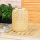 image 2 of ValueLights Solar Powered Outdoor Natural Rope Lantern Garden Light Floor Lamp | Cream