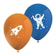 image 1 of Outer Space Rocket Latex Balloons 28cm / 11 in - Pack of 8 | Multi
