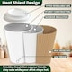 image 7 of ECONX 8oz Kraft Disposable Coffee Cups With White Lid Ripple Insulated Paper Cups 100pc